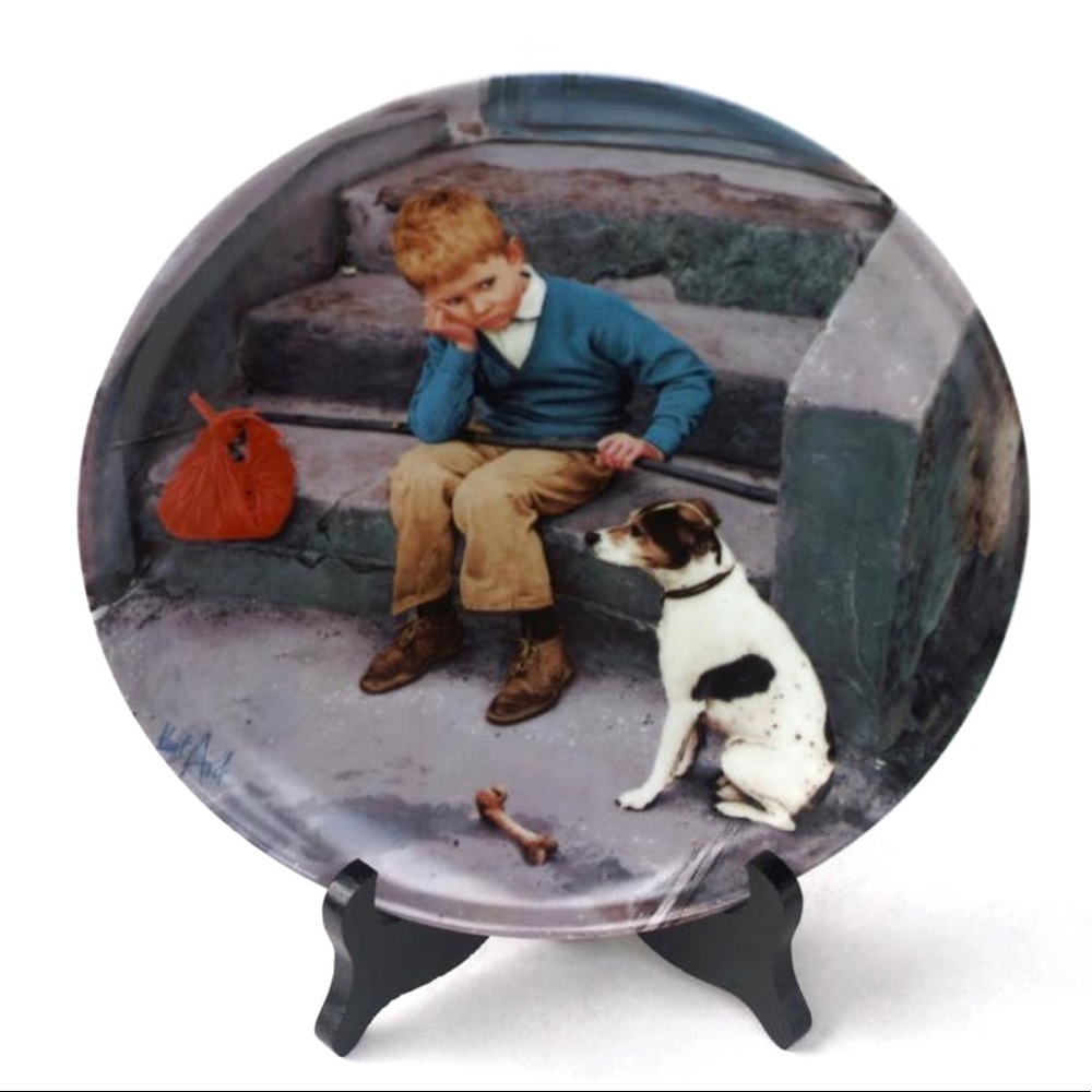 Copenhagen Porcelain Collectible Plate Boy and Dog